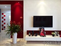 经典红与白  演绎现代时尚美家现代风格客厅