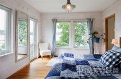 瑞典清新优雅湖滨别墅现代卧室装修图片