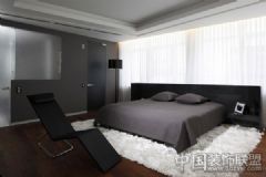 莫斯科时尚公寓 尽显黑白潮流经典现代卧室装修图片