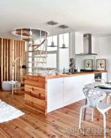 西班牙时尚复式动感空间现代厨房装修图片