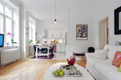 典雅白色小户型家居生活现代客厅装修图片
