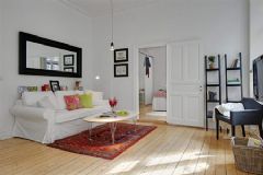 典雅白色小户型家居生活现代客厅装修图片