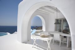 希腊别墅设计 洁白如雪的画面欧式餐厅装修图片