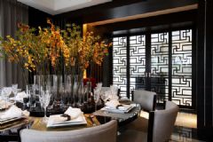 新中国风的典型元素搭配中式餐厅装修图片
