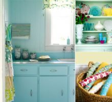 黄、绿、蓝打造清新家居混搭风格厨房