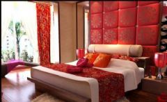 七夕魅力中国红 中式新古典婚房设计古典卧室装修图片