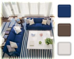 蓝白搭配魅力无限现代客厅装修图片