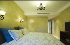 柠檬黄色调地中海风格家居地中海卧室装修图片