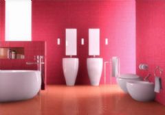 典雅红色激情家居设计现代风格卫生间