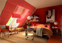 典雅红色激情家居设计现代卧室装修图片