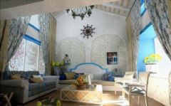 希腊风情独特的别墅设计地中海客厅装修图片