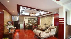 中式风情与欧式古典的完美交融混搭客厅装修图片