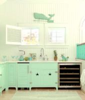 清爽淡蓝色  海洋风小别墅地中海厨房装修图片