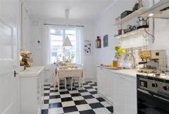 纯净白色宽敞之家美式厨房装修图片