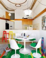 七彩糖果色 充满活力的公寓现代餐厅装修图片