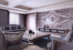 台湾简欧样板房展露奢华欧式客厅装修图片