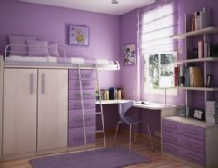 紫色温馨唯美家居设计现代风格书房