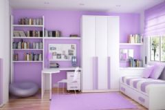 紫色温馨唯美家居设计现代书房装修图片
