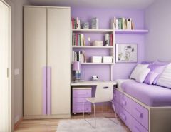紫色温馨唯美家居设计现代卧室装修图片