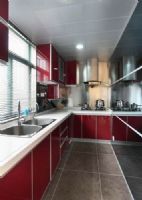 130平米设计感超强三居室现代厨房装修图片