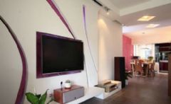 130平米设计感超强三居室现代客厅装修图片