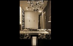 黑白色调奢华新古典式婚房古典餐厅装修图片