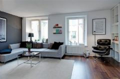 75平米冷色调公寓现代客厅装修图片