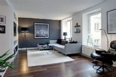 75平米冷色调公寓现代客厅装修图片