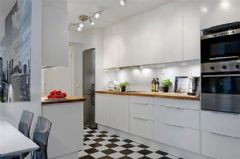 75平米冷色调公寓现代风格厨房