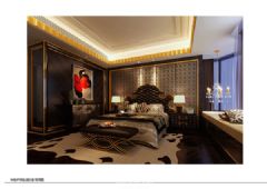 深圳大东城奢华装修样板房欧式卧室装修图片