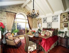 超奢华美式乡村别墅美式卧室装修图片