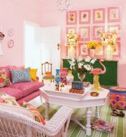 粉红居室里的万种风情混搭客厅装修图片