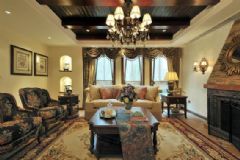 花团锦簇 320平米美式风美式客厅装修图片