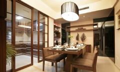 130平 中式古典风格混搭餐厅装修图片