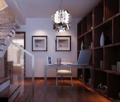 3万打造木质质感现代家居现代书房装修图片