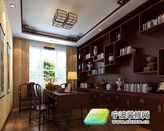 中式书房装修图片