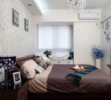蓝白时尚小户型现代卧室装修图片