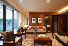 10万元打造102平米中式风格户型 享受宁静生活中式客厅装修图片