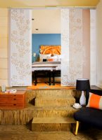 92平米橙色与蓝色的糖果家装混搭卧室装修图片