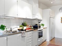 75平米夏日清凉公寓现代厨房装修图片