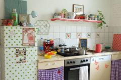 56平米森女小清新风格温馨家居混搭厨房装修图片