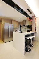 89平米两室家装 开放式厨房和大飘窗现代厨房装修图片