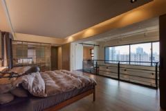 140平双层阁楼设计现代卧室装修图片