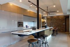 140平双层阁楼设计现代厨房装修图片