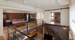 140平双层阁楼设计现代卧室装修图片