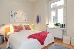85平轻快明亮的北欧风格公寓欧式卧室装修图片
