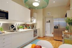 85平轻快明亮的北欧风格公寓欧式厨房装修图片