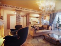 105平米欧式风格  尽显优雅欧式客厅装修图片