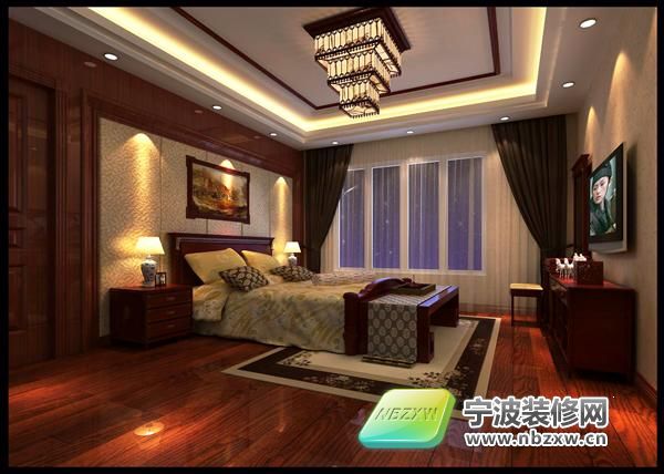 中式卧室装修图片