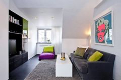 活力亮色的57平米现代公寓混搭客厅装修图片